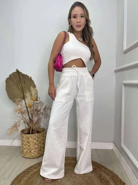 Calça Moletinho pérola