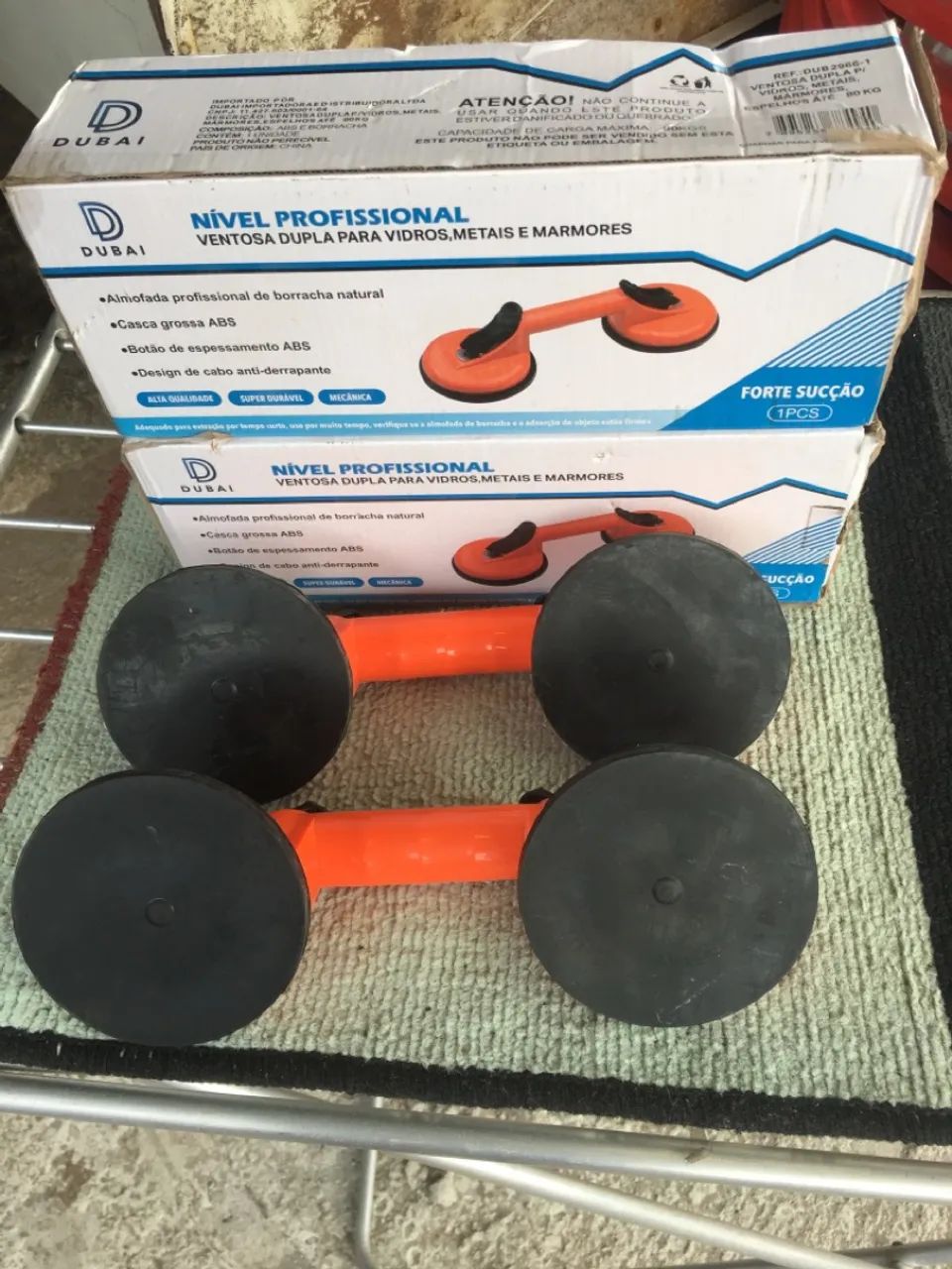 Ventosa Dupla Profissional para Vidros, Metais e Mármores - Foto 4