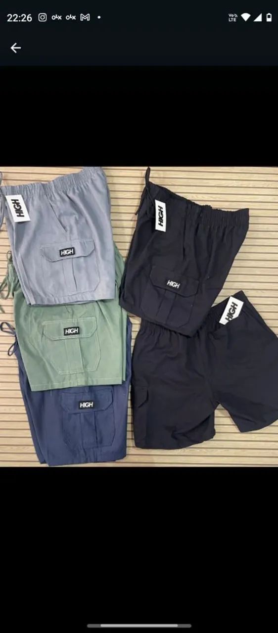 Shorts Cargo High - Cores Variadas