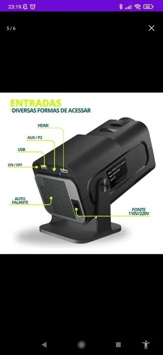 Projetor HY 320 4K Full HD NATIVO com Wi-Fi 6 e Android 11.0 - Foto 3