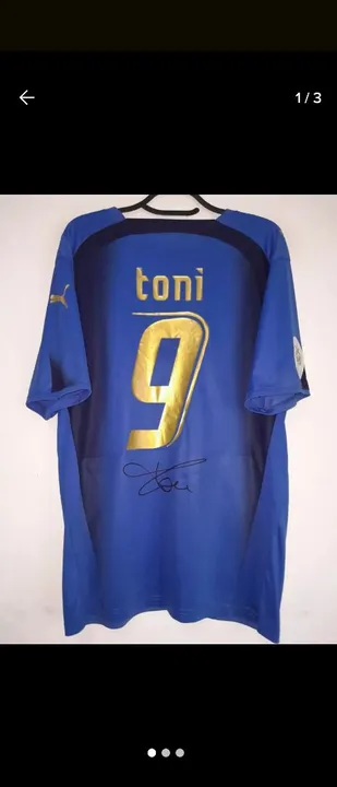 Camisa Itália Copa Mundo 2006 #9 Toni Autografada Certificada