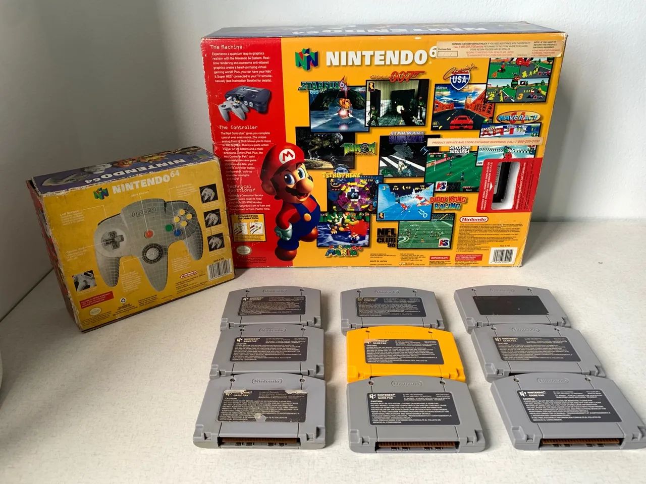Nintendo 64 Completo com Caixa + Controle Extra + Jogos Originais