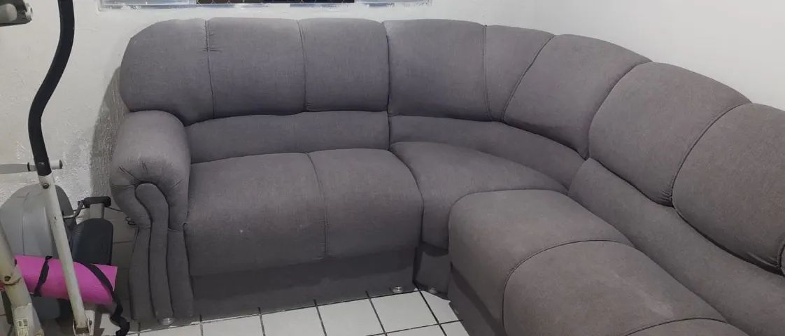 Sofá de canto em L para até 6 pessoas cinza  - Foto 3
