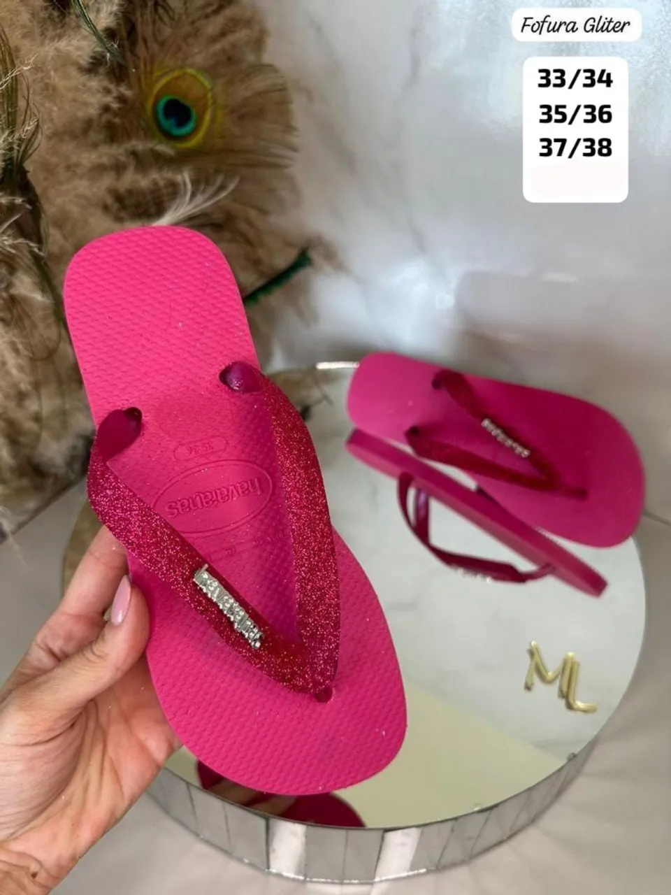 Havaianas tamanhos disponíveis nas fotos