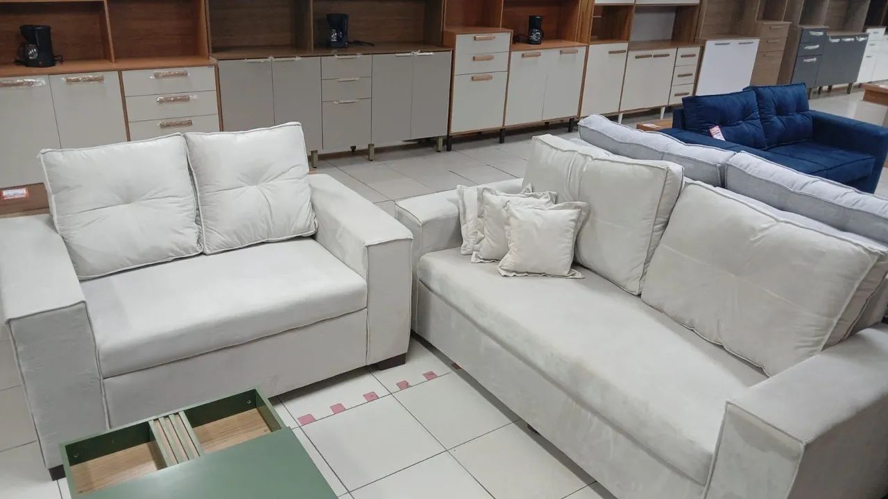 2 SOFÁS COM 2 E 3 LUGARES NOVOS!! ENTREGA POR NOSSA CONTA