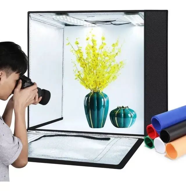 Estúdio Tenda Caixa Fotográfico P60 Led 6 Fundos Puluz 60cm - Foto 2