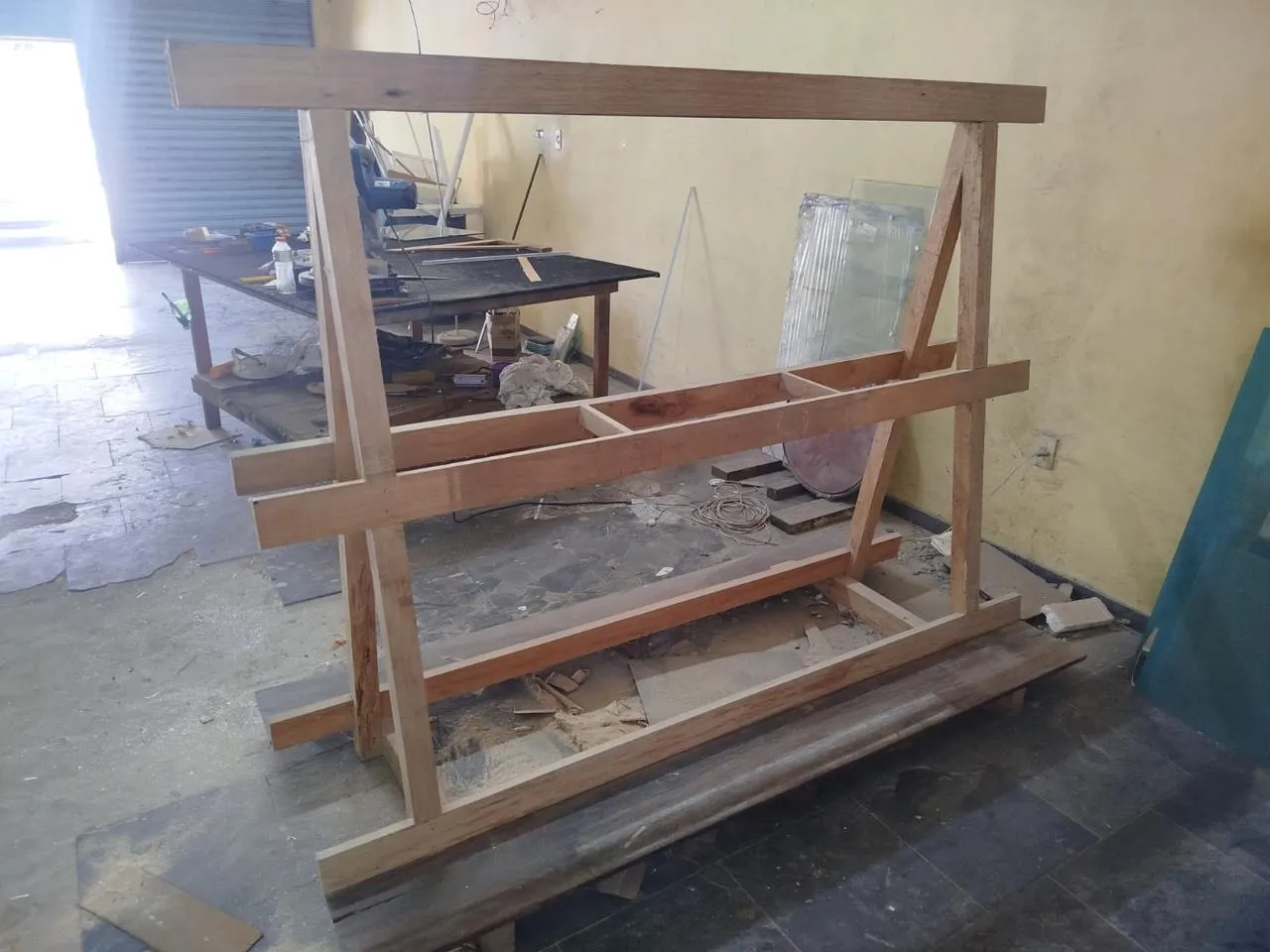 Estrutura de madeira para comércio