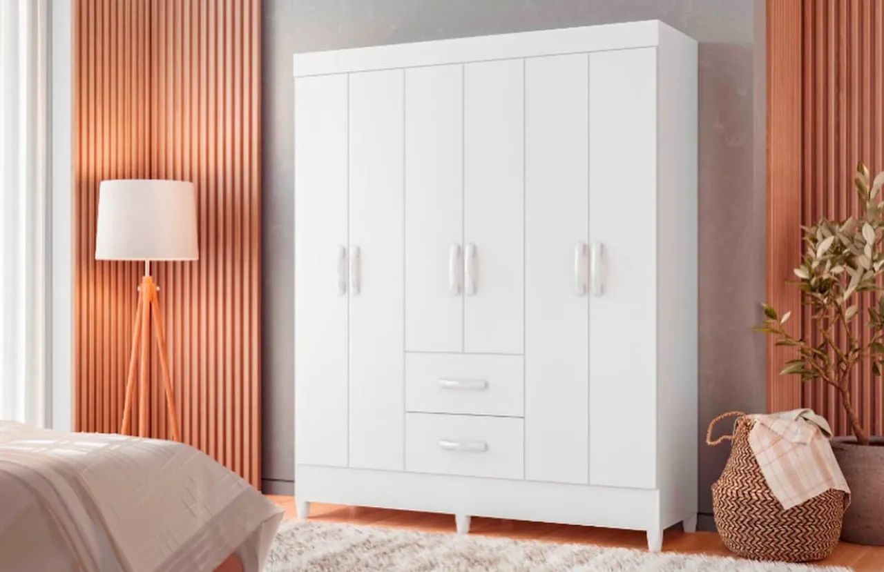 Guarda Roupa Colômbia 6 portas e 2 gavetas com espelho em mega promoção ! - Foto 4
