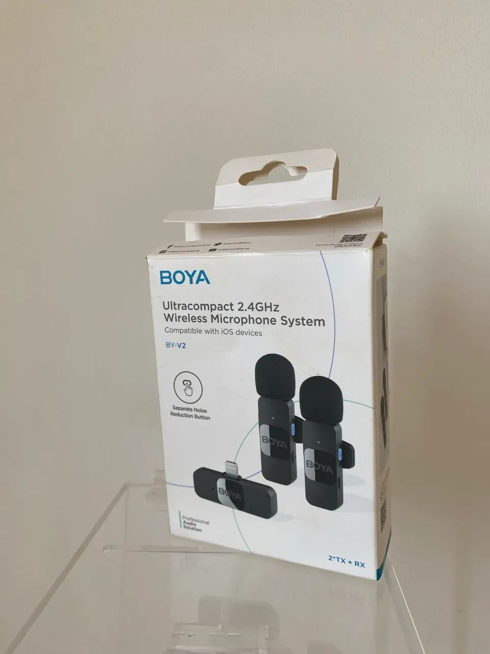 Microfone Sem Fio BOYA BY-V2 (2TX + RX) para iPhone / iOS - Novinho - Foto 3