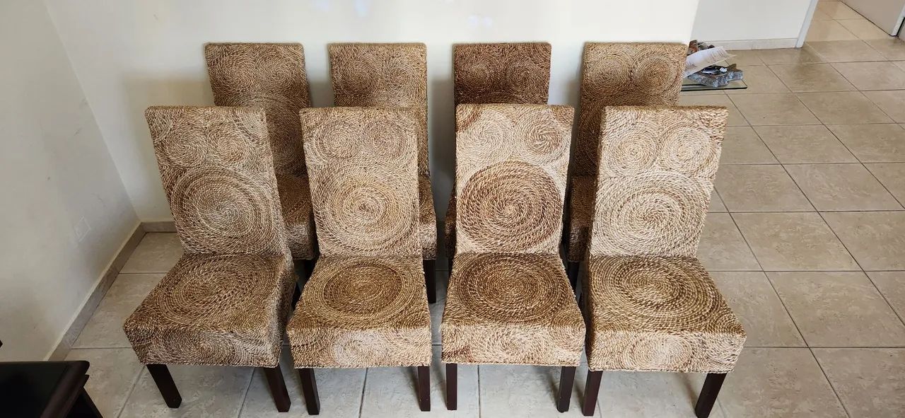 Conjunto de 8 cadeiras de jantar artesanais - Foto 3