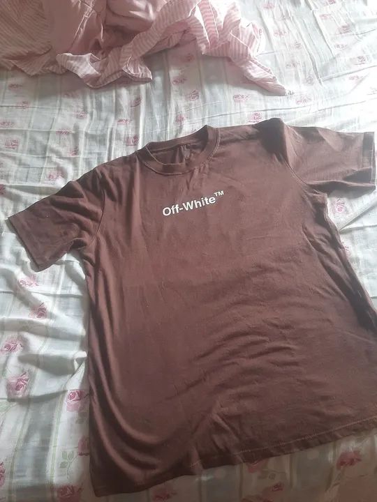 Camiseta Off-White Marrom M