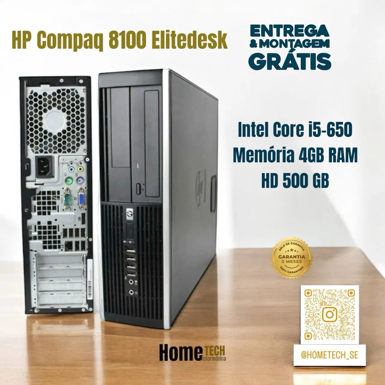 HP Compaq 8100 Elitedesk Core i5-650 4GB RAM HD 500GB
