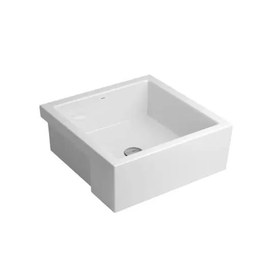 Cuba de Semiencaixe Quadrada L.800.17 410mm Branco Deca - Foto 2