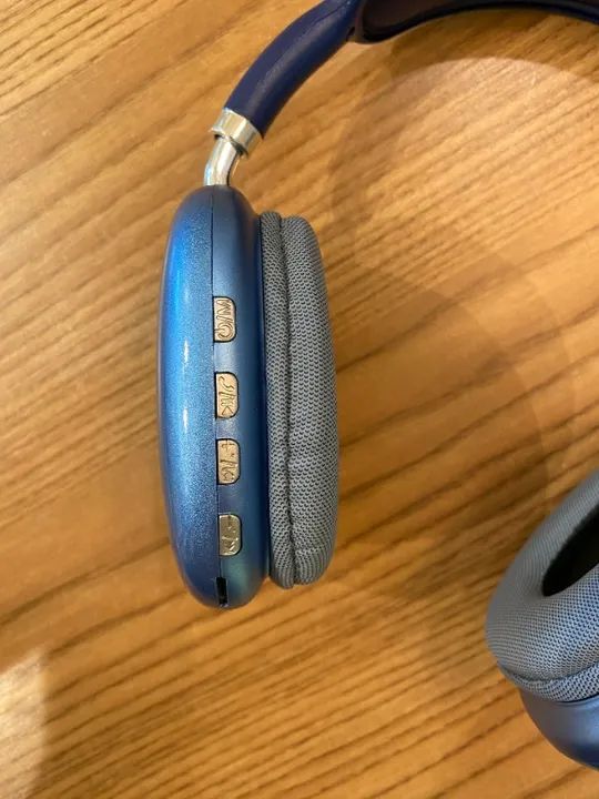 Fone Headphone Bluetooth Wireless Extra Bass P9 Air Top Max Cor Azul - Foto 2
