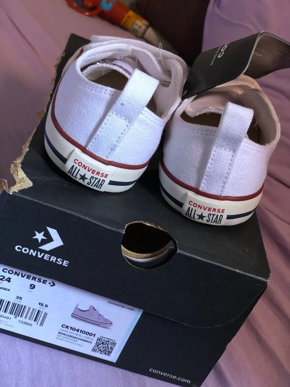 Converse Infantil Branco com Velcro - Foto 4