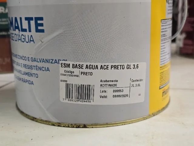 Tinta esmalte Base Água Maxvinil :: Preto Acetinado :: Galão 3,6L :: parcialmente usado - Foto 3