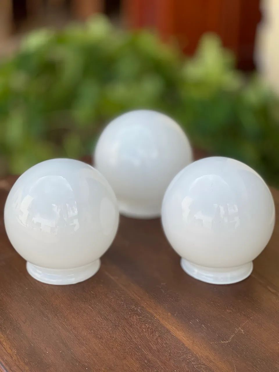 Cúpulas de vidro leitoso tipo globo - kit com 3 unidades - Foto 2