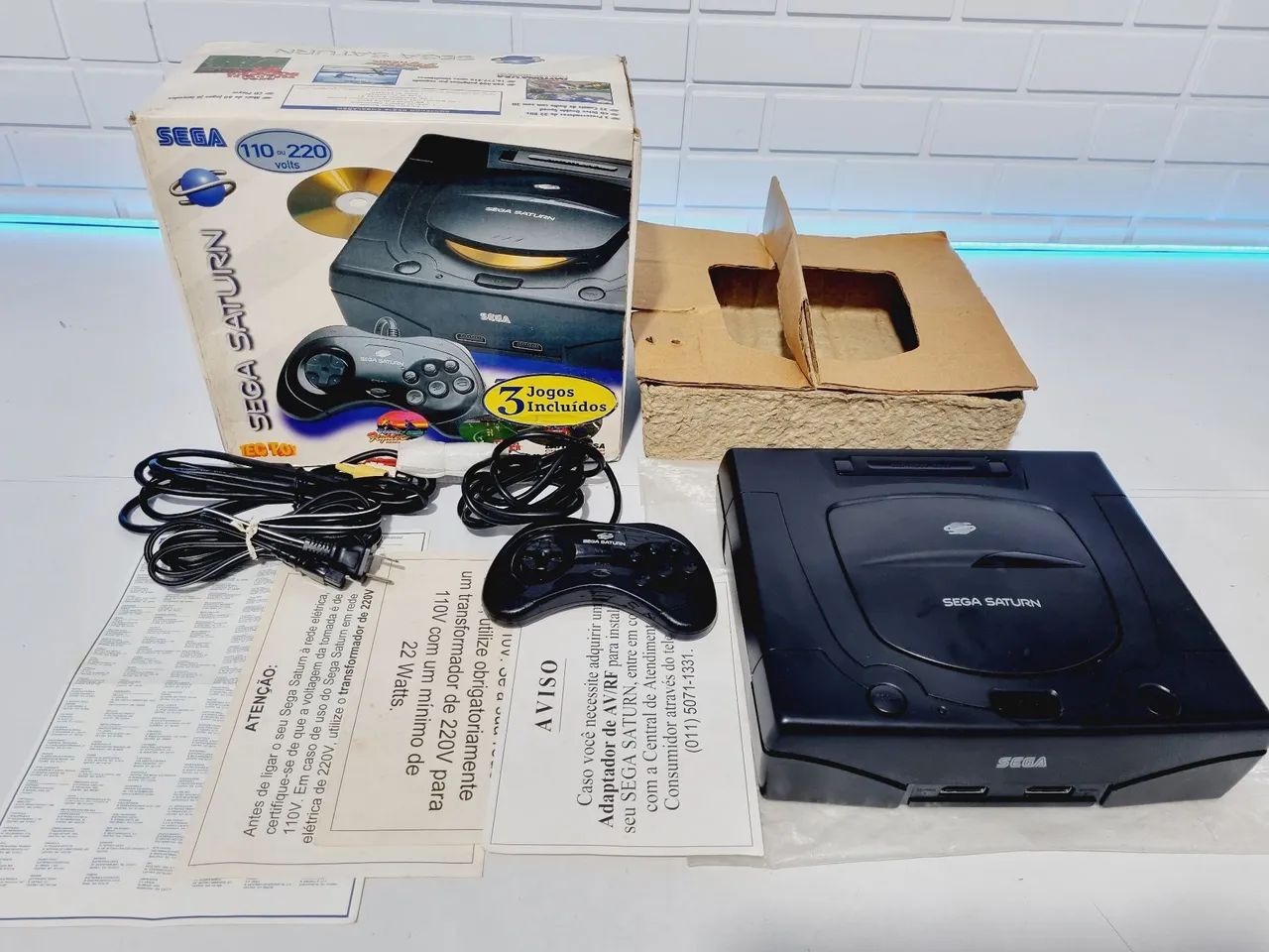 445- (PRETO) CONSOLE SEGA SATURN 