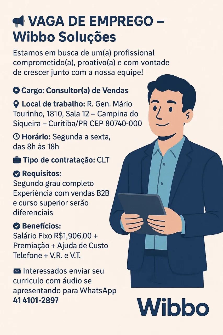 Consultor de Vendas para Empresas 