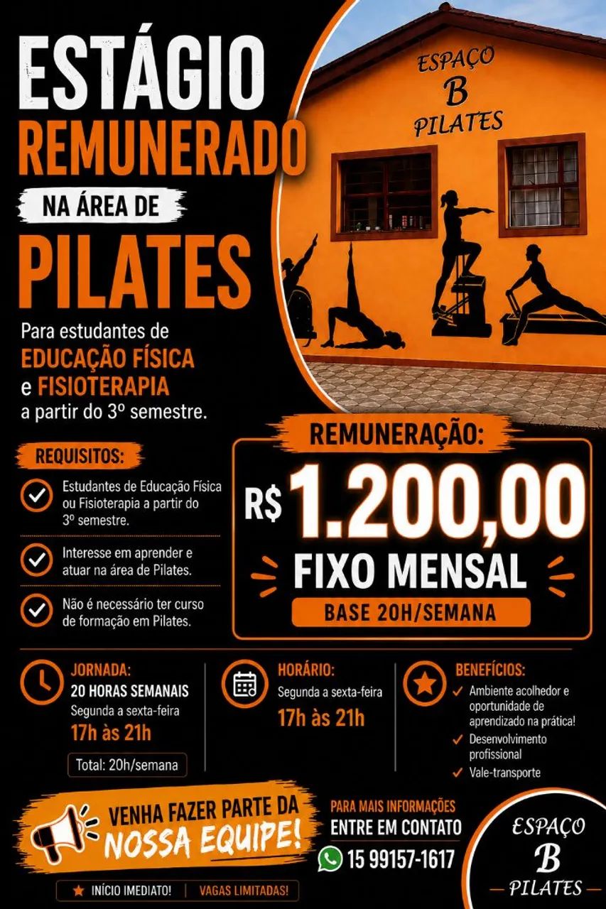 Vaga de estágio Pilates 