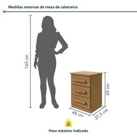 Mesa de Cabeceira Baião com 3 Gavetas - (Promoção)! - Foto 5