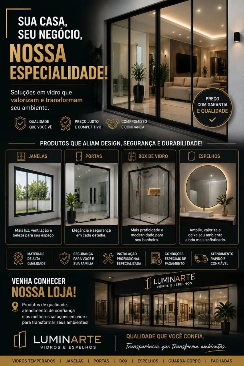 Portas Janelas vidros em geral