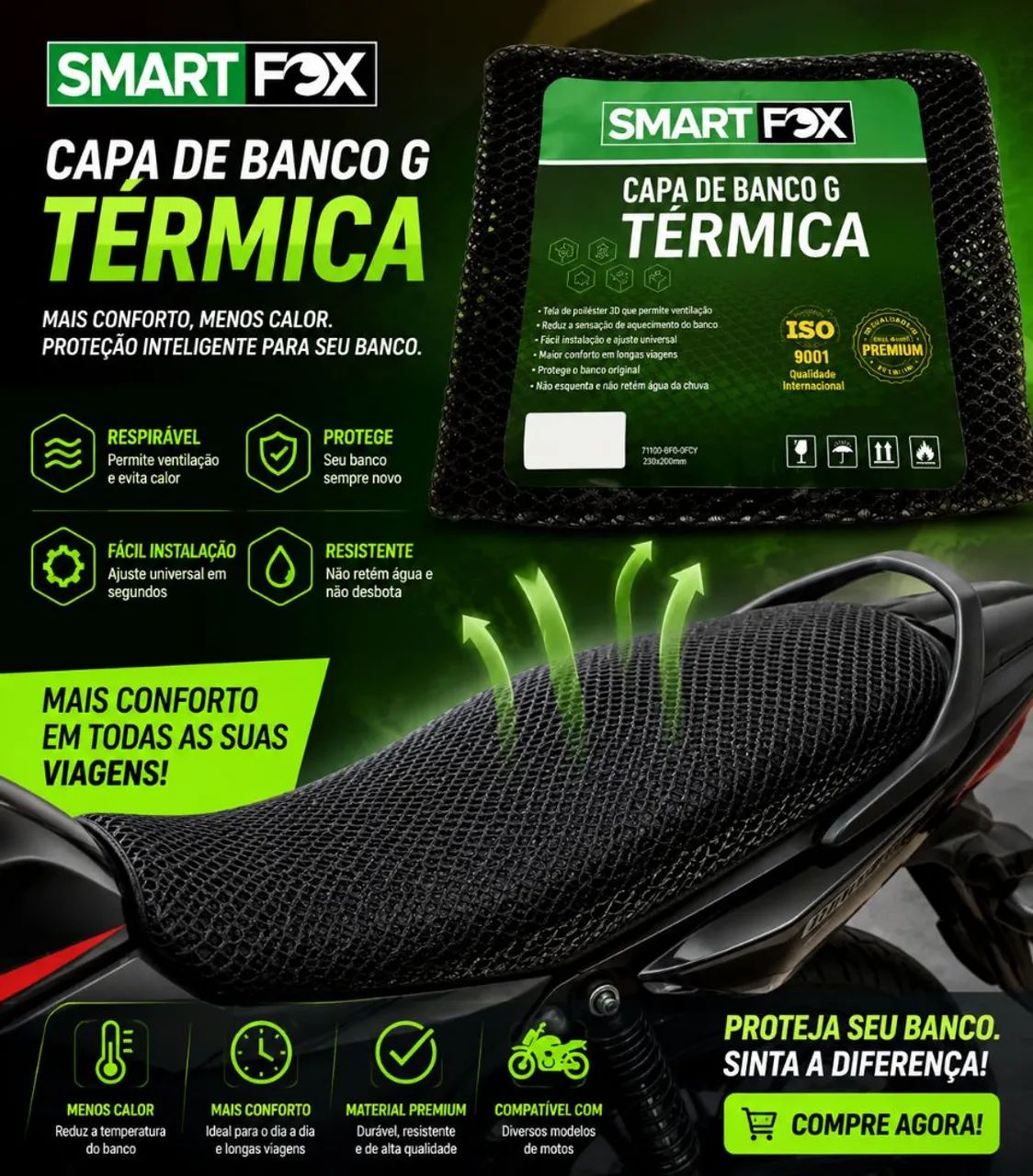 Capa térmica para acento de moto fan 