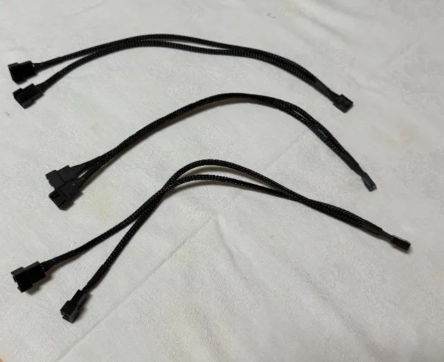 3x cabos em Y para ventoinhas PWM 4 pins 
