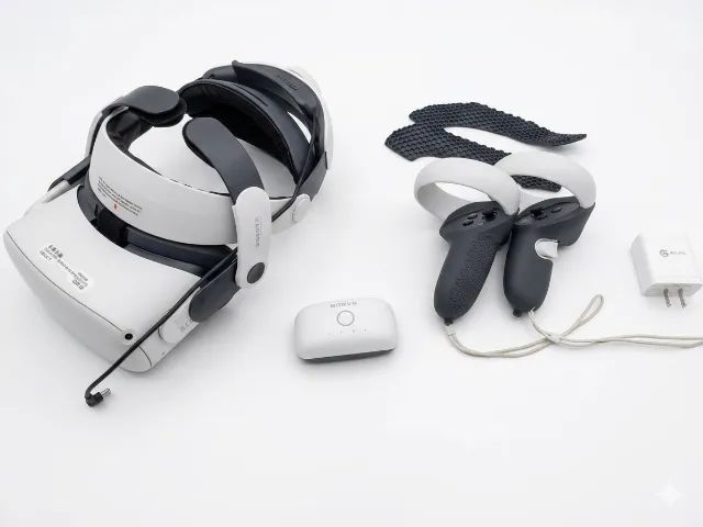 Oculus Meta Quest 2 + Suporte de cabeça Bobovr M2 Pro + Bateria
