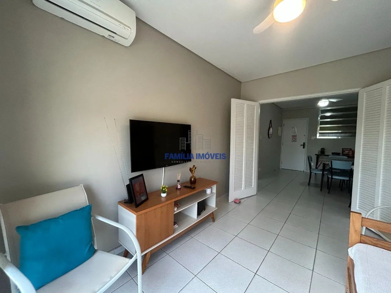 Apartamento 1 quarto mobiliado vista mar Aparecida Santos - Foto 5