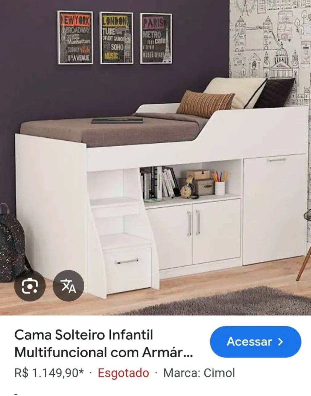 Cama multifuncional com colchão  - Foto 2