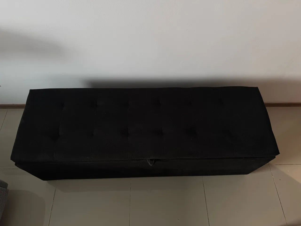 Recamier puff baú, suede preto, usado. - Foto 5
