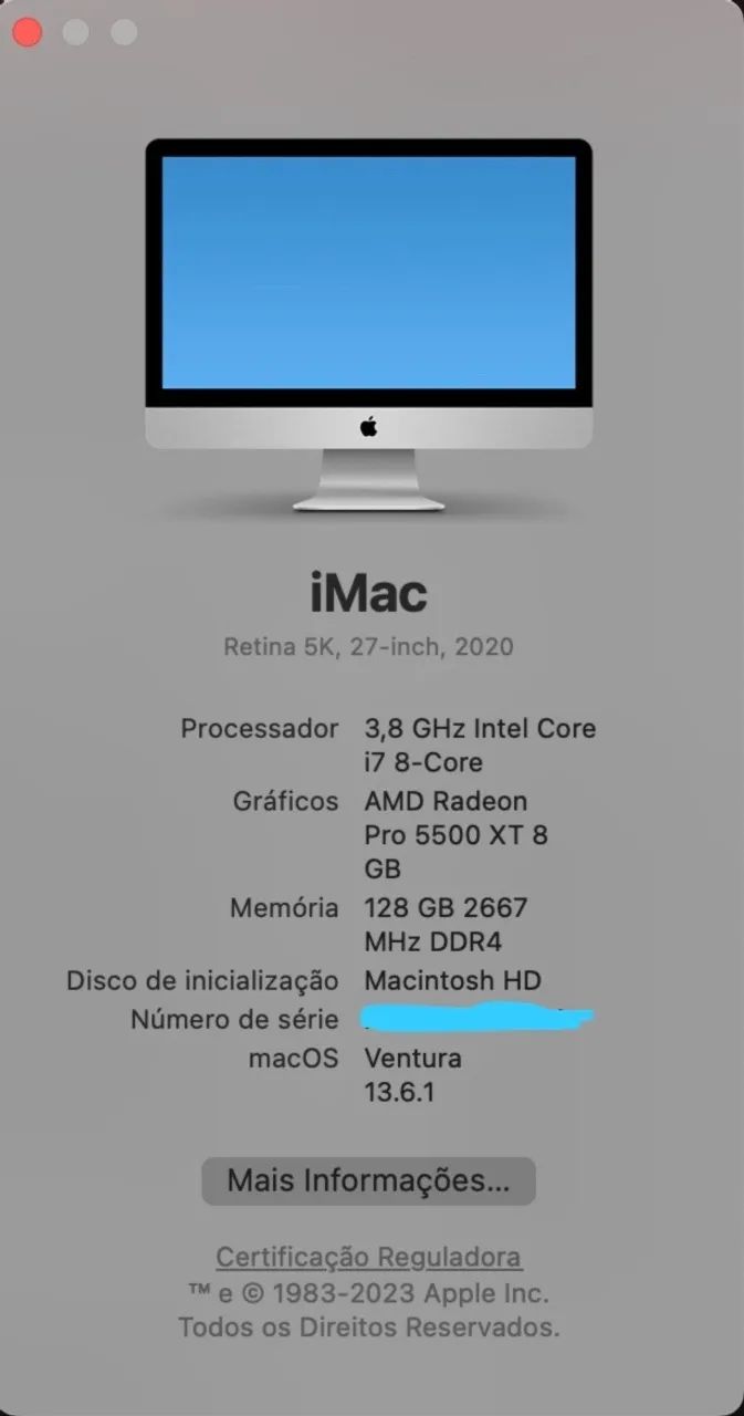 iMac 27 Retina 5K 2020 | Core i7 | 128GB RAM | Radeon 8GB | SSD