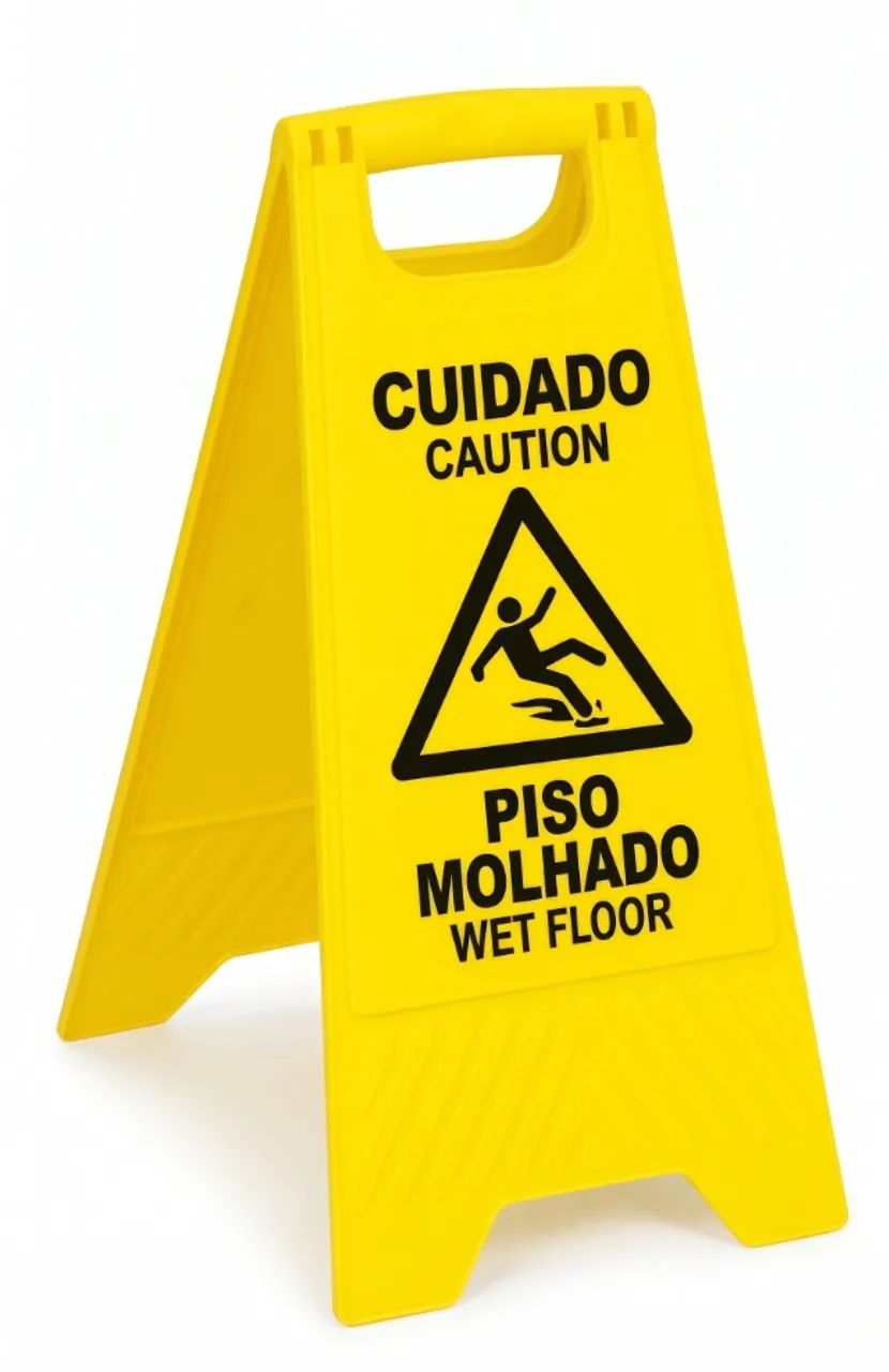 Placa Sinalizadora Cuidado piso molhado