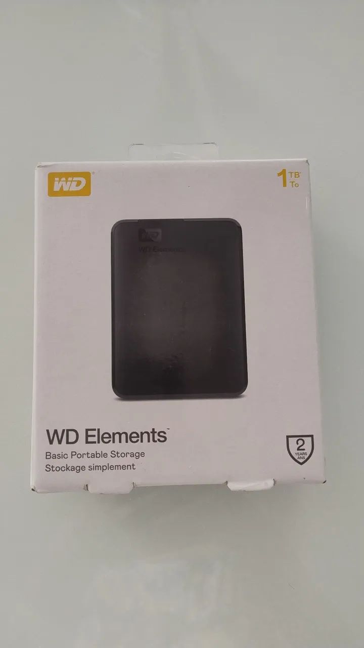 HD Externo WD Elements 1TB - Original e em ótimo estado