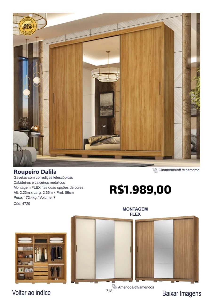 GUARDA ROUPA CASAL Roupeiro Dalila