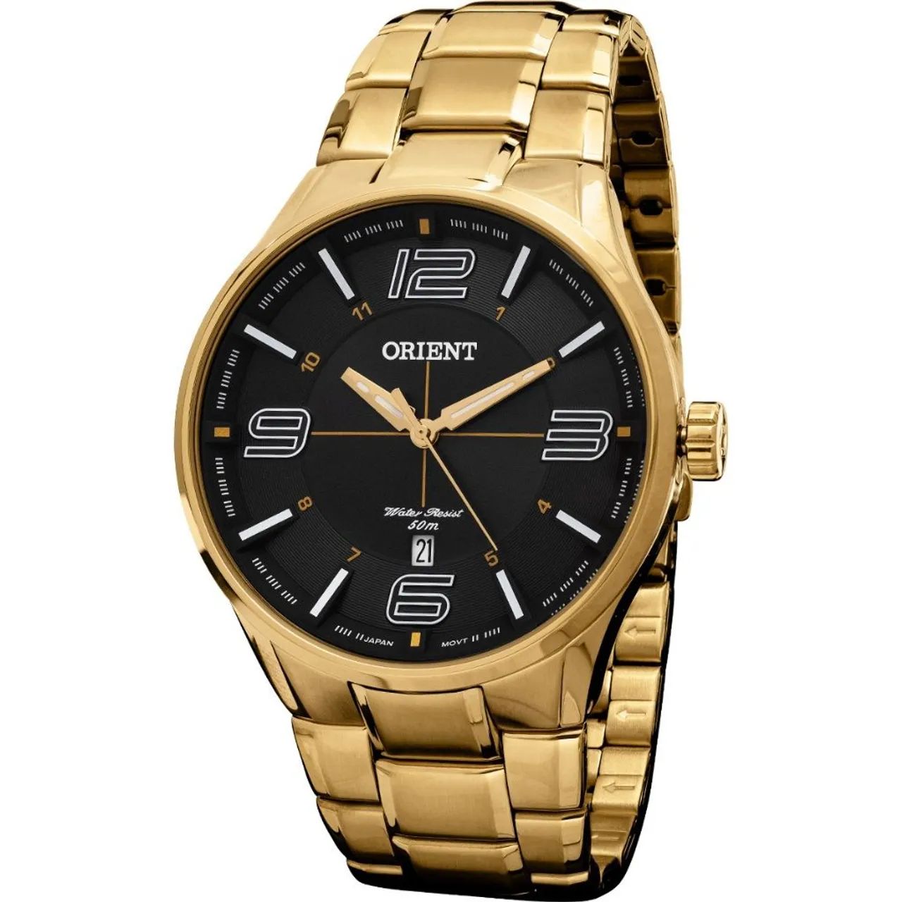 Relógio Orient Masculino Dourado Original Com Data - Novo Na Caixa - Foto 3