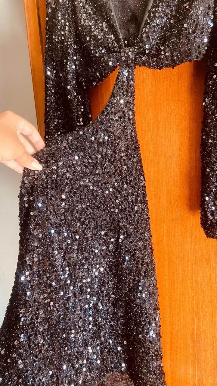 Vestido preto com paetê  - Foto 5