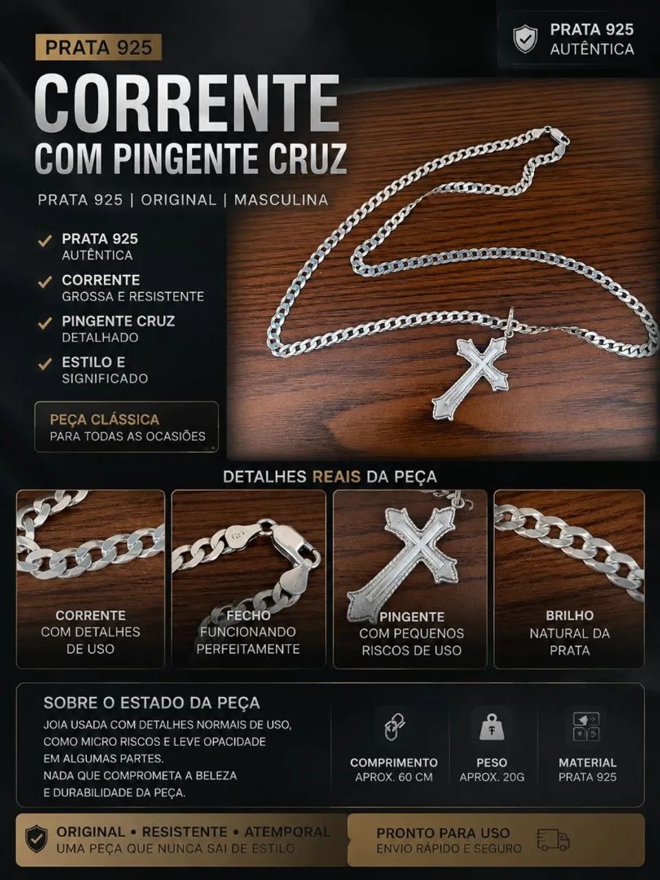 CORRENTE DE PRATA 925  - Foto 2