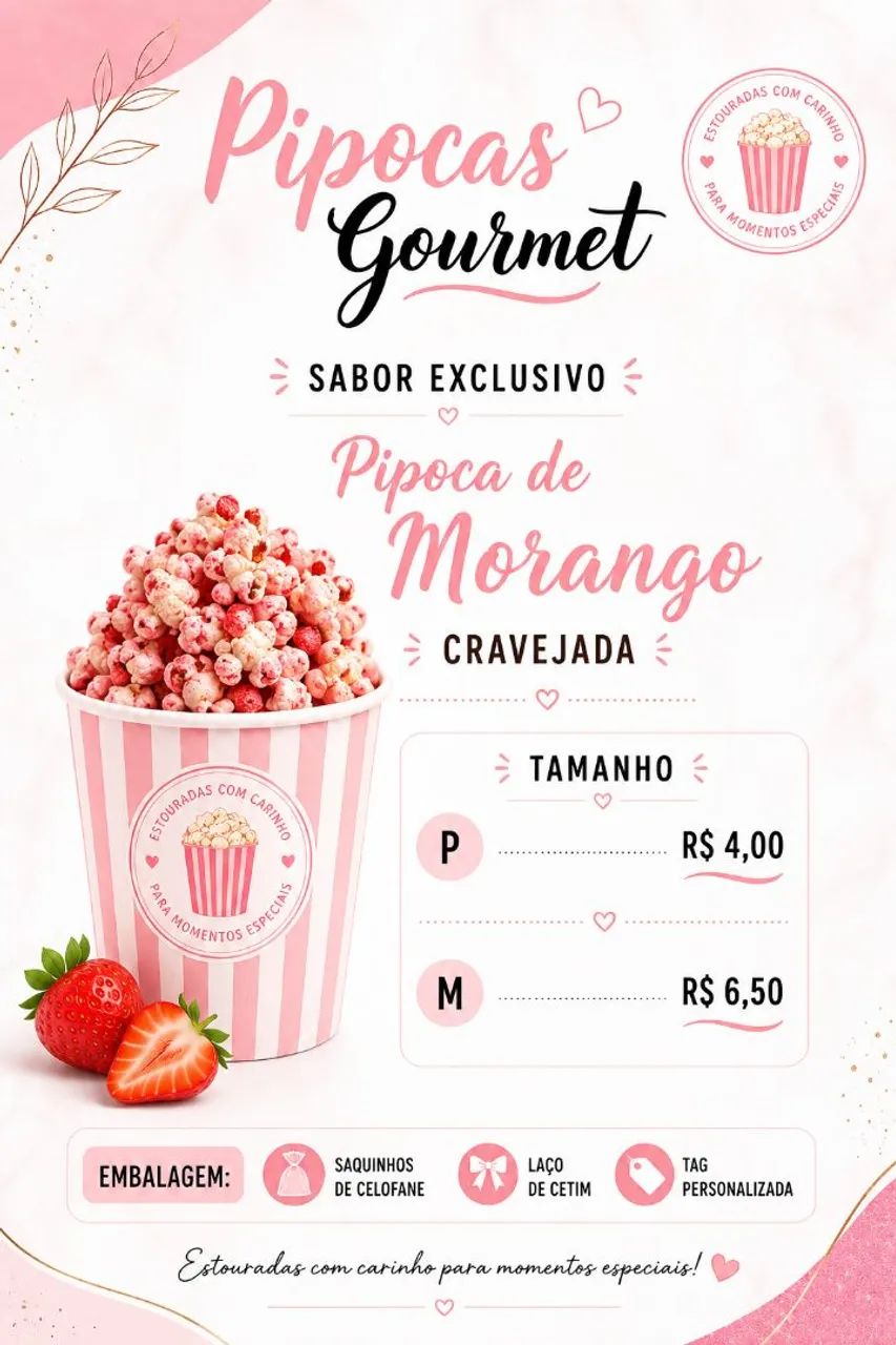 Pipoca de morango cravejado - Foto 2