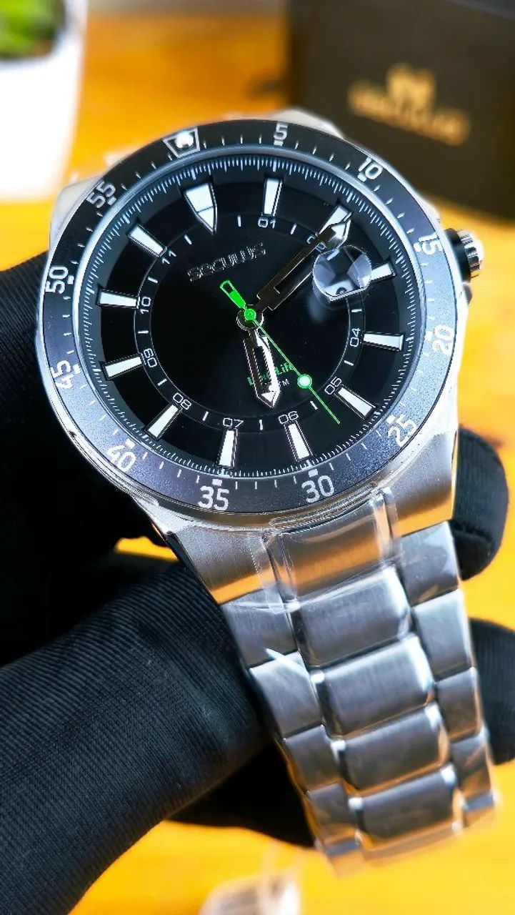 Relógio Seculus 45mm Long life pulseira grossa  - Foto 3