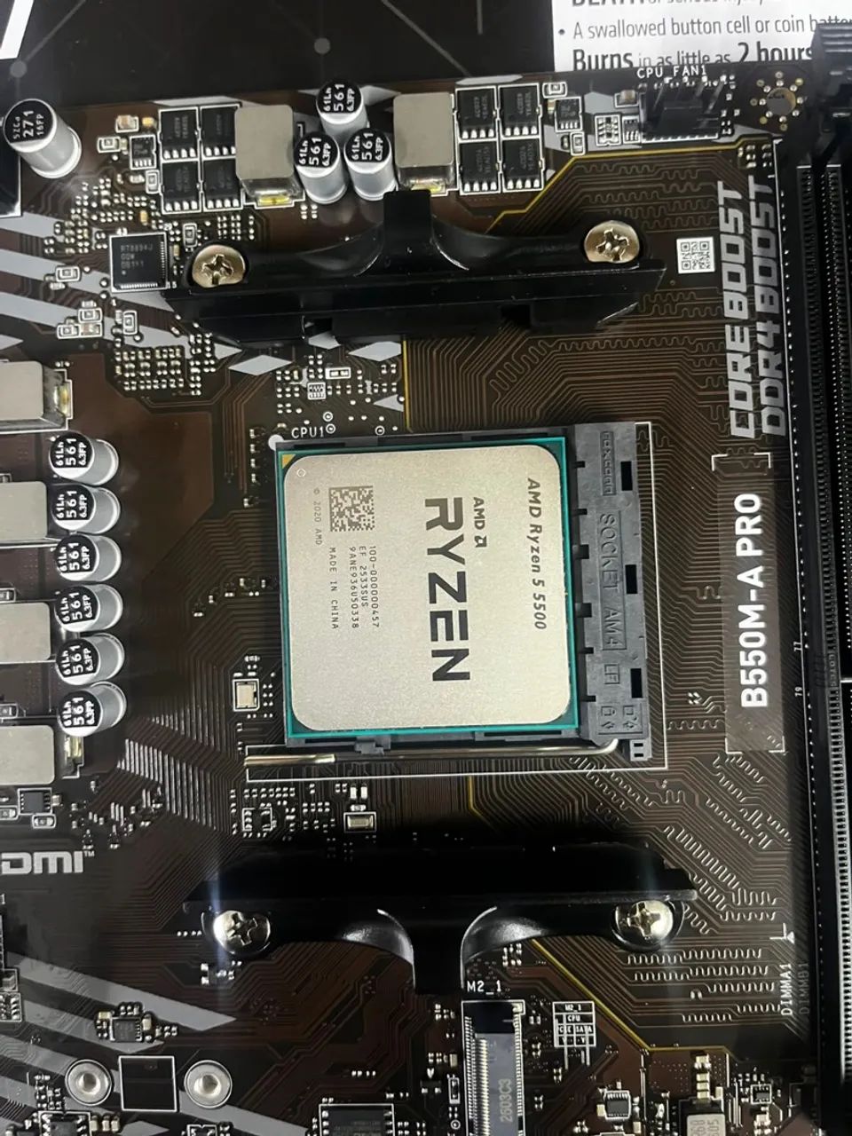 Kit upgrade Ryzen 5500+ B550m msi sem memória  - Foto 4