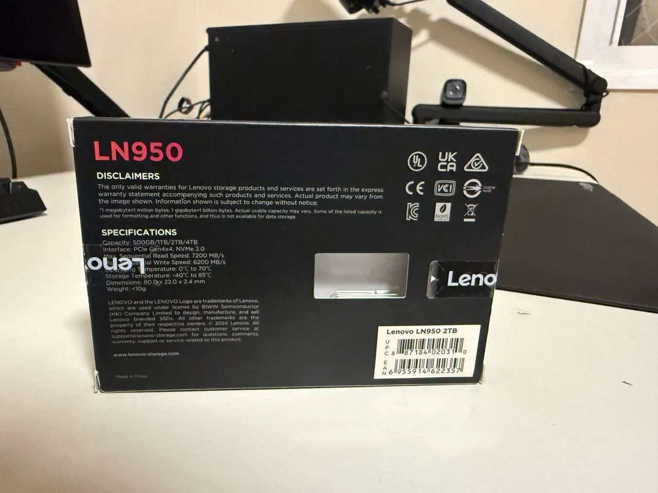 Ssd m2 Lenovo 2tb 7400mbs leitura/escrita - Foto 2