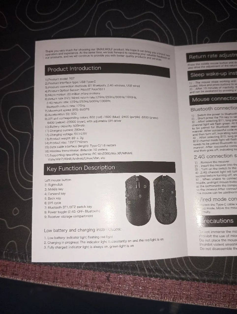 Mouse gamer smailwolf RS7- PAW3311 - Foto 5