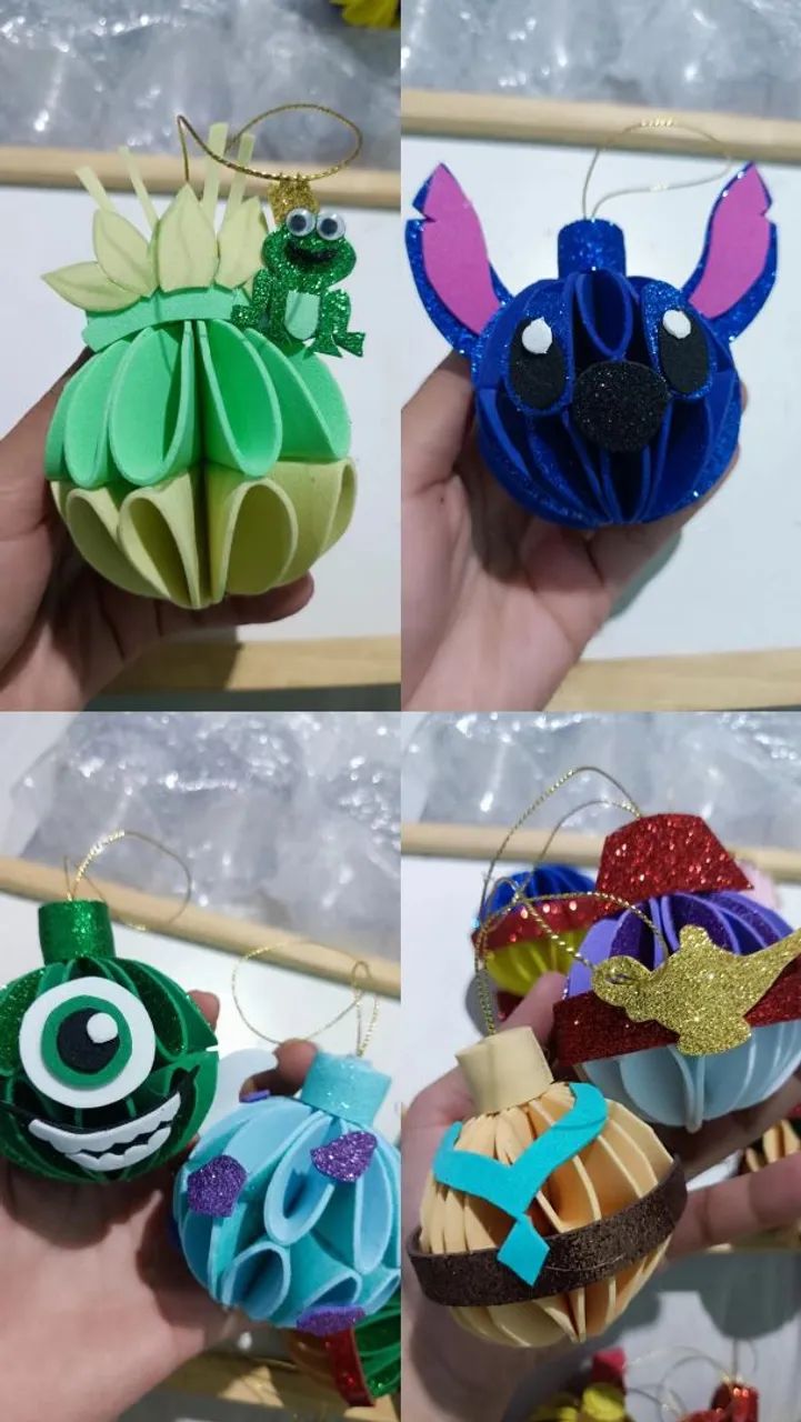 Bolinhas de natal em EVA temáticas da Disney  - Foto 4