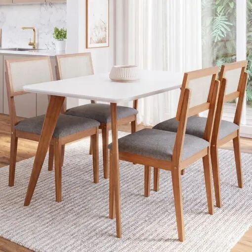 Mesa Acerola com 4 cadeiras Encanto - Entrega Rápida 