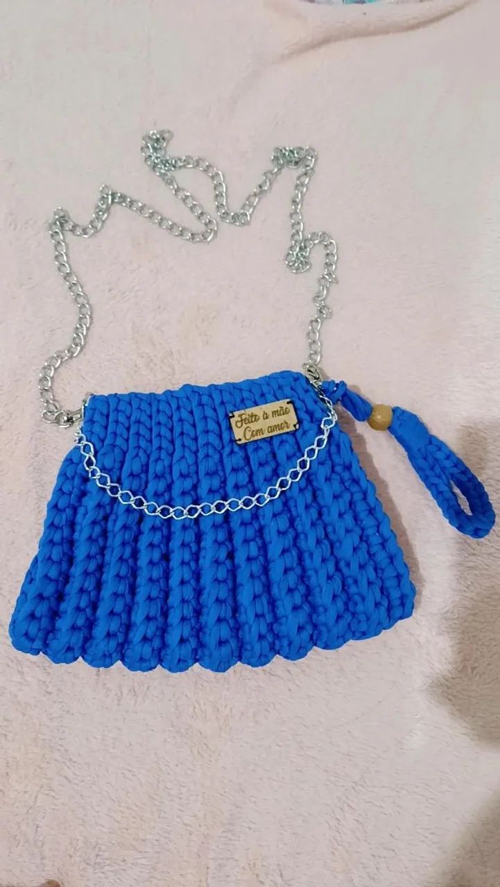 Bolsas crochê fio de malha  - Foto 2