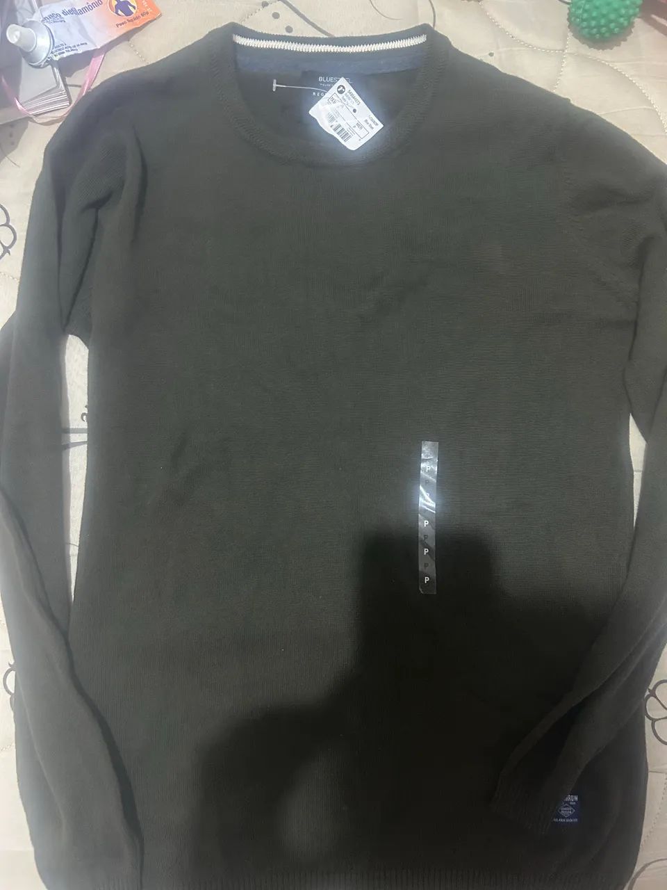 camiseta manga longa, verde militar. Nova. - Foto 3