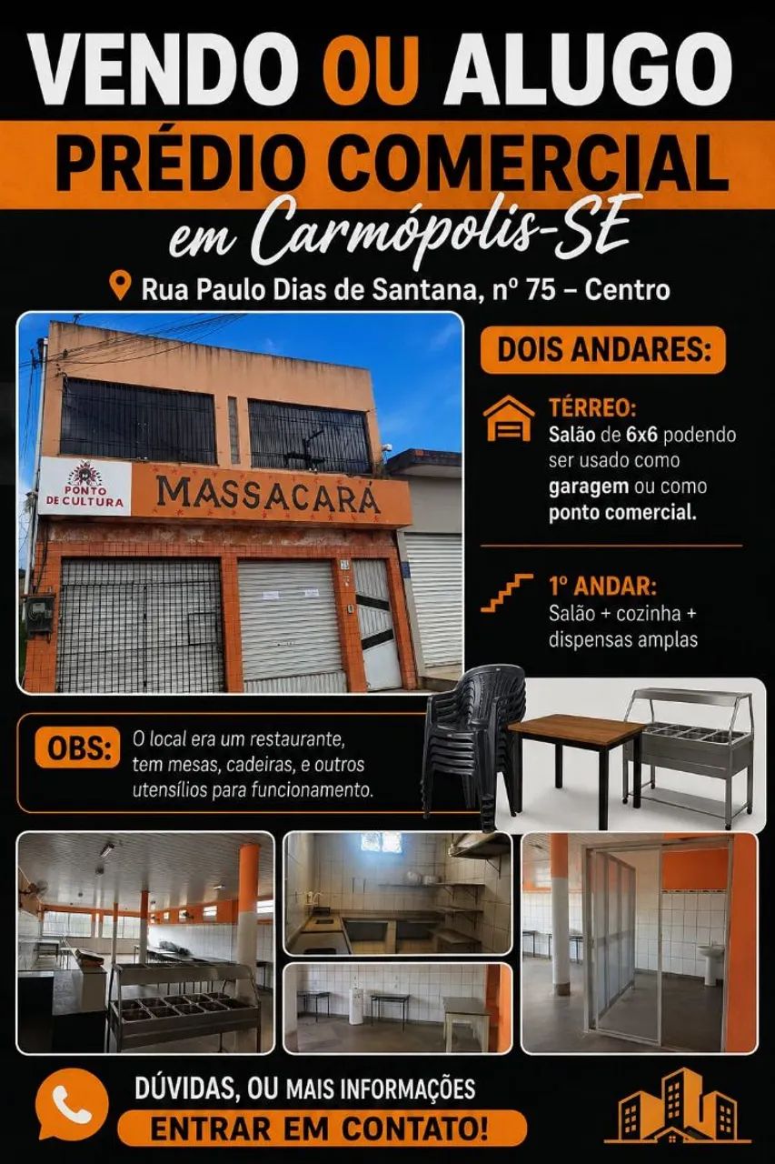 Vendo prédio comercial em Carmópolis-SE