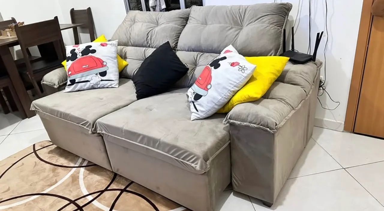 Sofá retrátil inclinável molas ensacadas 